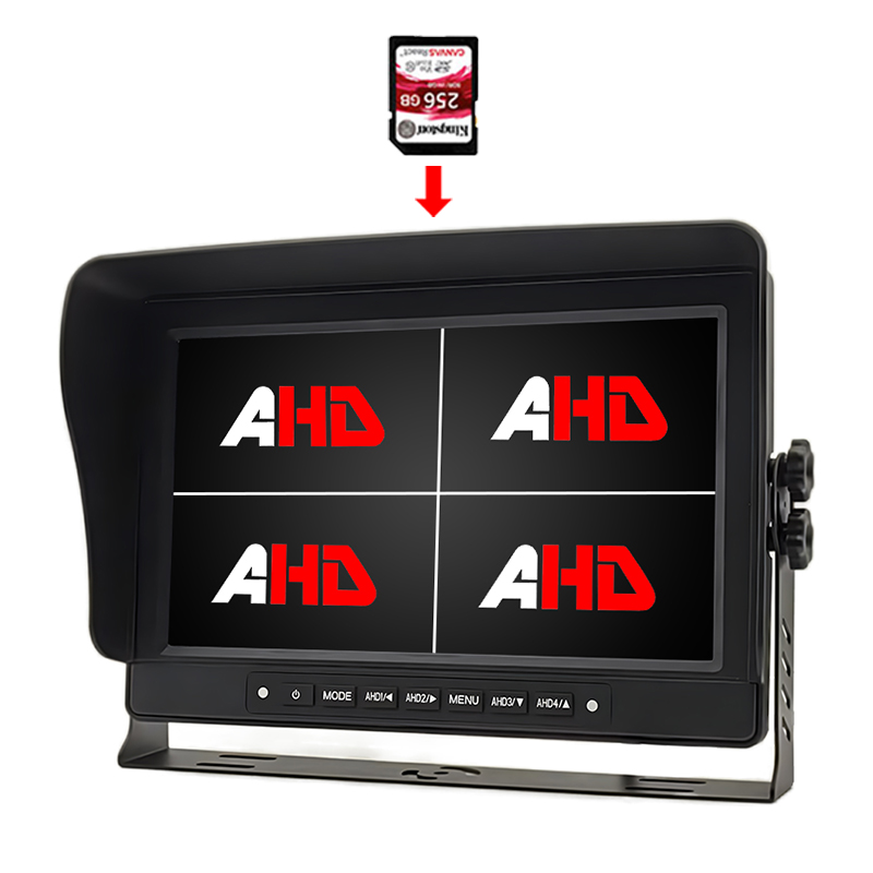 10.1 Vodotesen Quad View zaslon AHD monitor za snemanje videa