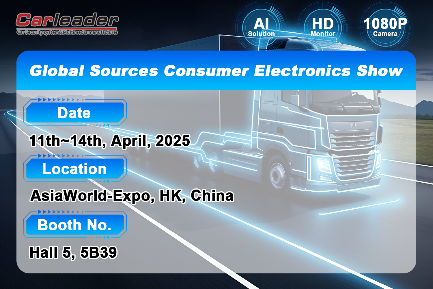Dobrodošli, da obiščete našo kabino v Global Viri Viri Consumer Electronics Show ---- Shenzhen Carleader