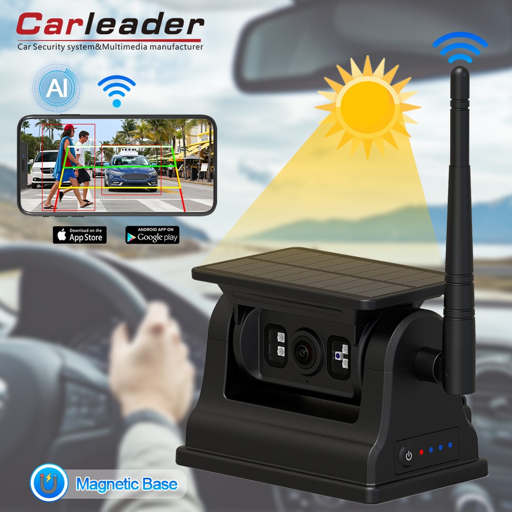 Carleader 1080P magnetna solarna WiFi brezžična rezervna kamera za avtodome za IOS Android Carleader 1080P magnetna solarna WiFi brezžična rezervna kamera za avtodome za IOS Android