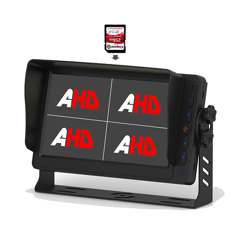 Carleader 7-palčni monitor AHD s štirimi zasloni za tovornjak s snemanjem videa Carleader 7-palčni monitor AHD s štirimi zasloni za tovornjak s snemanjem videa