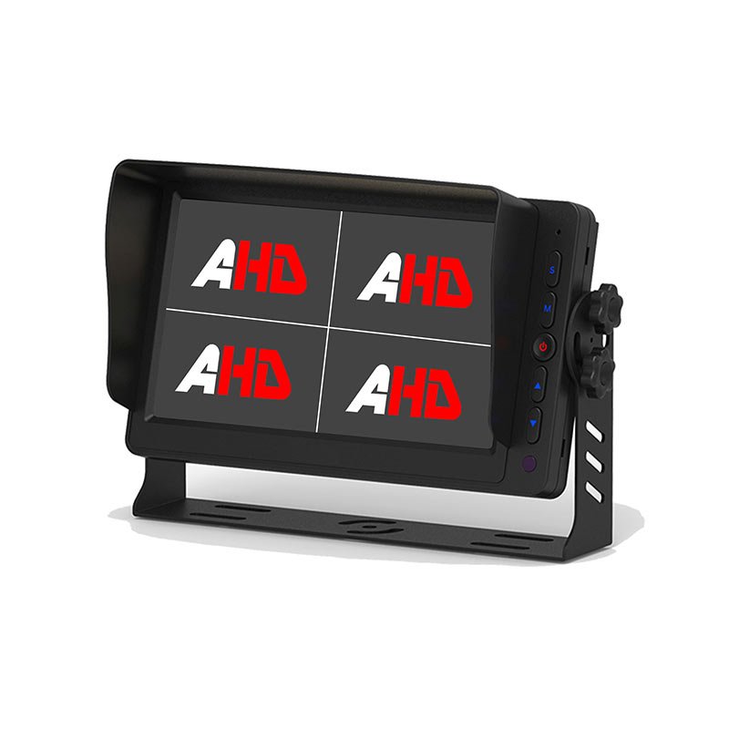 7-palčni štirikolesni monitor AHD s snemanjem na kartico SD in 4 video vhodi za sisteme kamer v vozilu