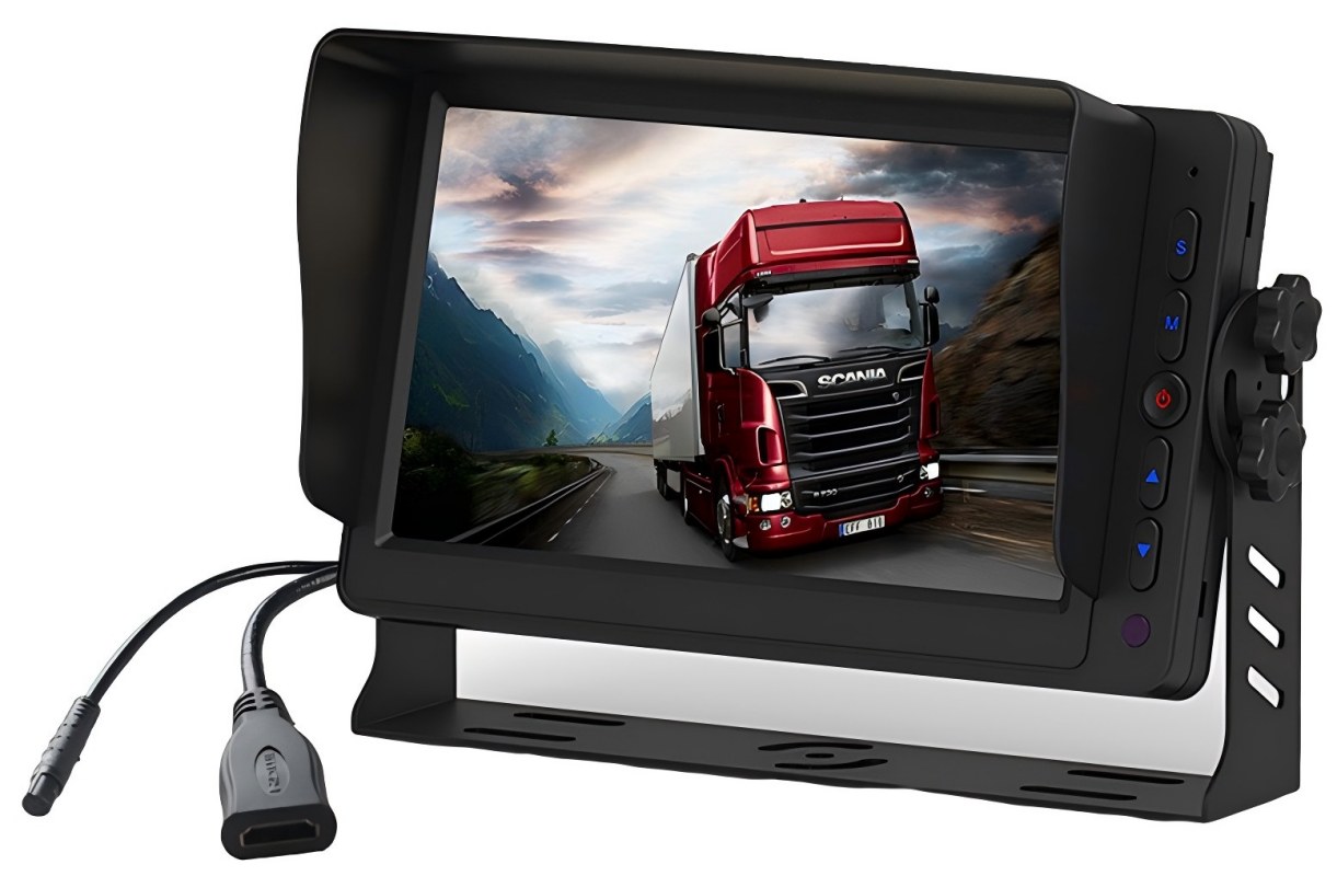 7-palčni HDMI monitor za vozila z dvojnimi AV vhodi, vzvratnim sprožilcem in vgrajenim zvočnikom