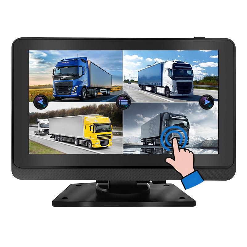 7-palčni zaslon na dotik za vozilo Quad View DVR monitor s snemanjem 1080P
